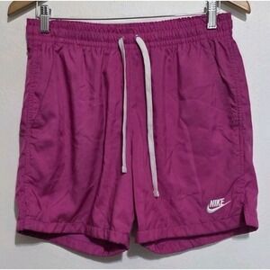 Nike Men S Hot Pink Swim Trunks Lined Drawstring Shorts Logo Activewear EUC